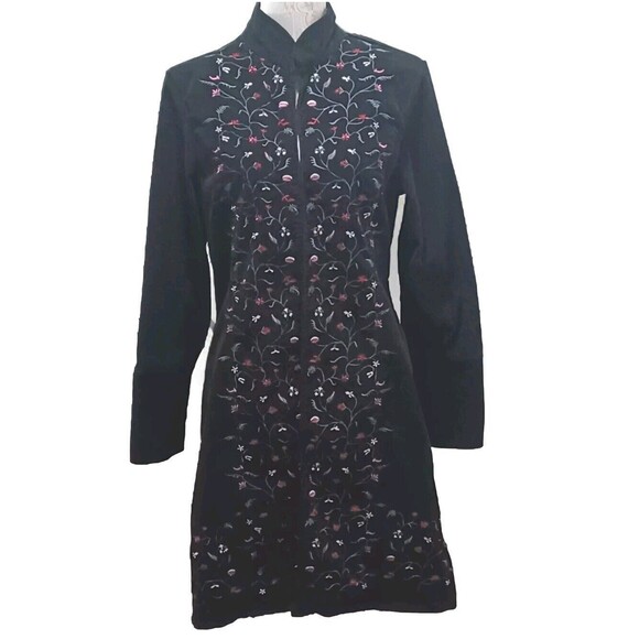 Jackets & Blazers - A.M.I  Alexandre Mattiussi  Women's  Black Velveteen Embroidered Coat Duster...